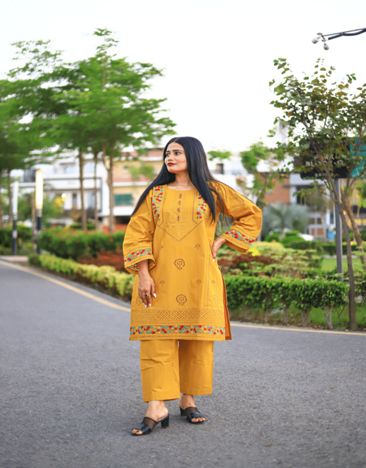 Classic and Luxury Cotton Lawn ChickenKari-2 Piece Suit (ZOK-0701)