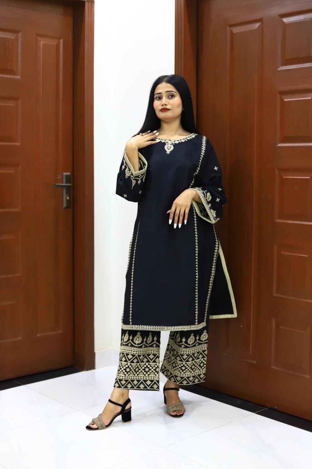 Stylish and Embroidered-3 Piece Suit (ZOK-01001)
