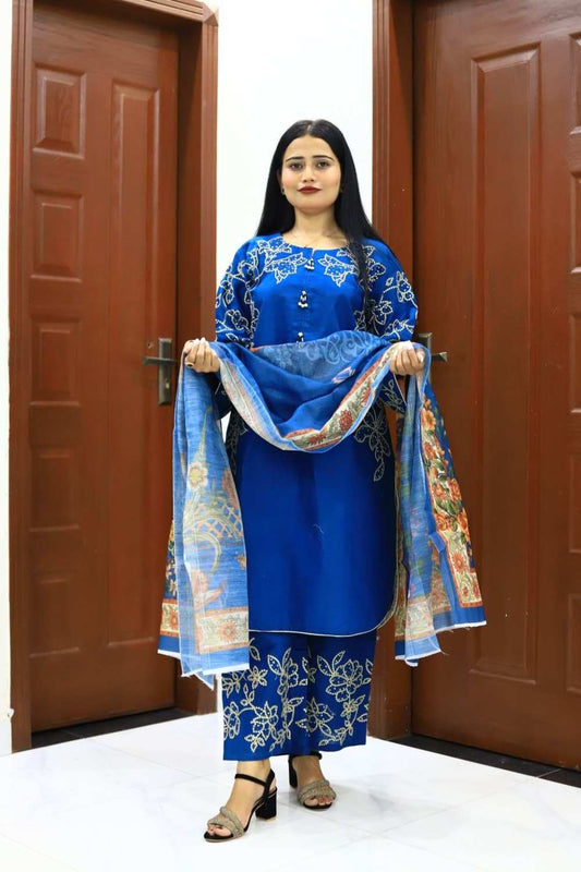 Stylish and Classic Embroidered-3 Piece Suit (ZOK-01301)