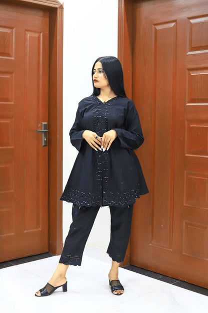 Smart and Stylish Cotton Bead Work-2 Piece Suit (ZOK-0401)