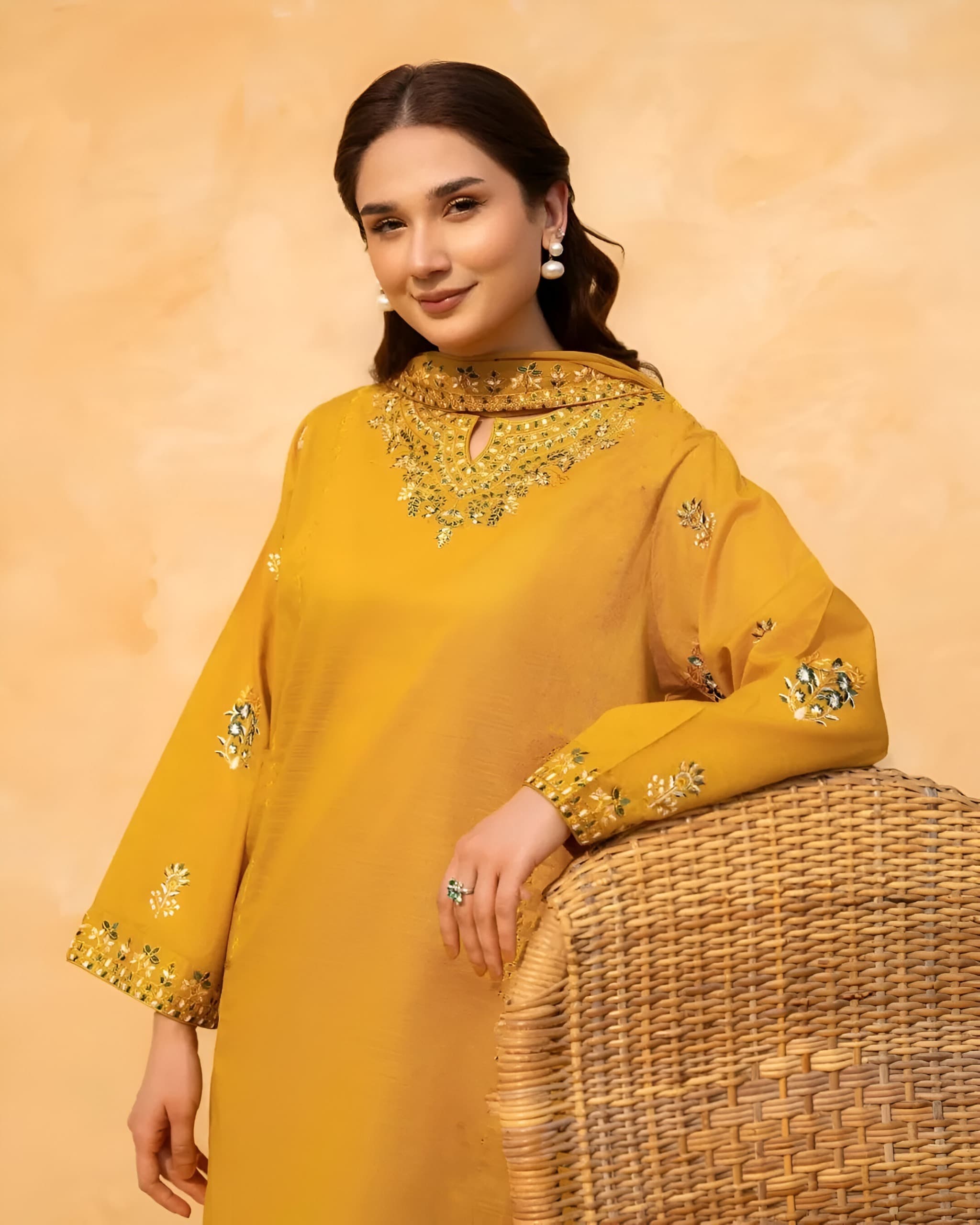 Sophisticated and Stylish Premium Cotton Embroidered -3 Piece Suit (ZOK-01501)