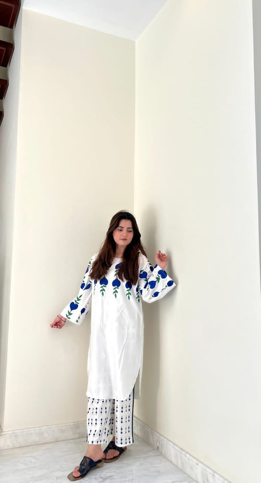 Block Print Linen 2-Piece Suit (ZOK-0402)