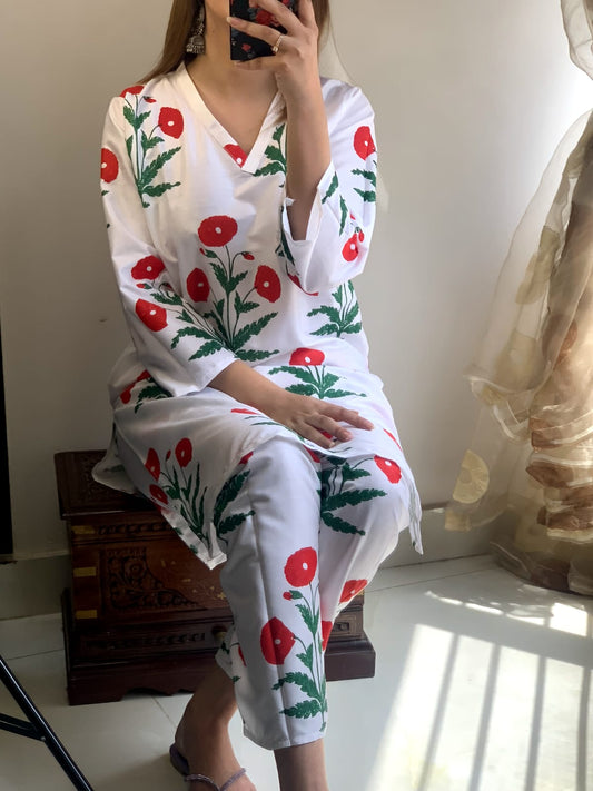 Linen 2-Piece Suit – Block Print (ZOK-0301)