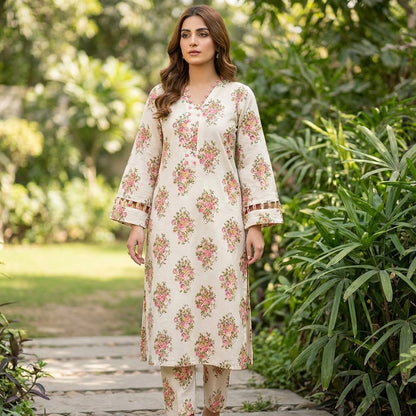 Elegant Brand Loop Style Khaddar-2 Piece Suit (ZOK-02102)