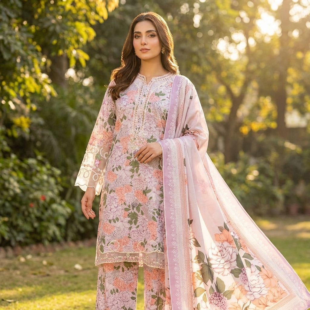 Stylish Brand-Inspired Golla Work Khaddar 3-Piece Suit (ZOK-02601)