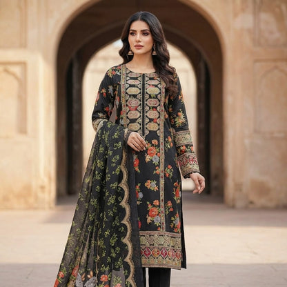 Classic Tilla Work Khaddar– 3-Piece Suit (ZOK-02401)