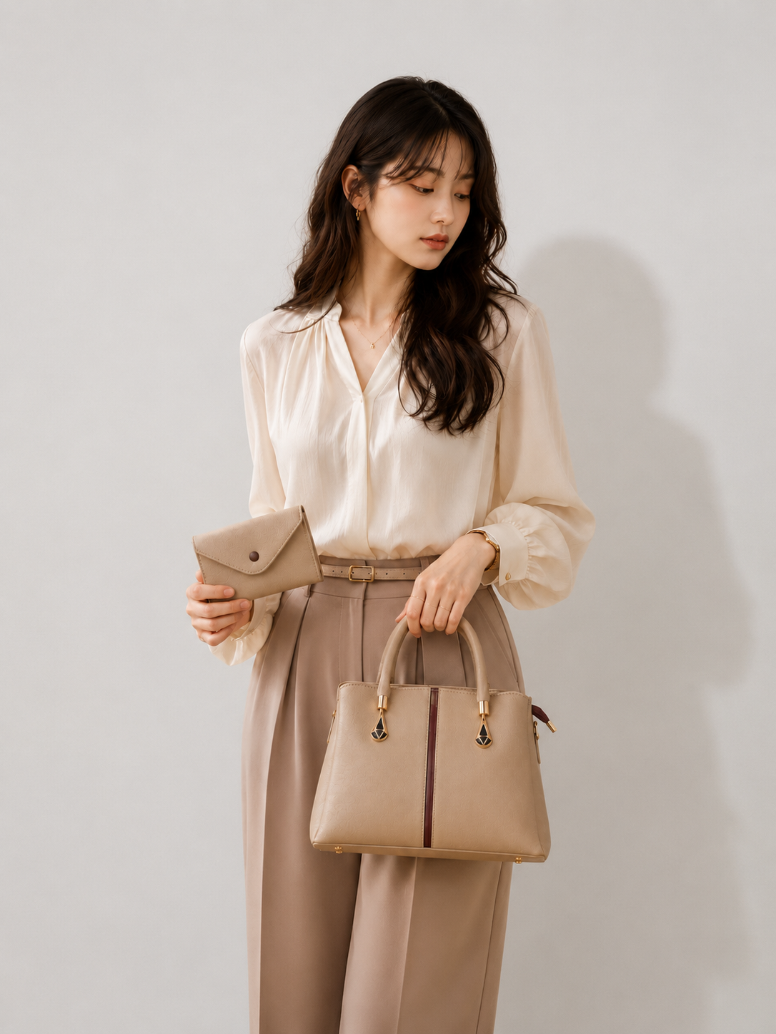 Elegant Structured Handbag & Wallet Set