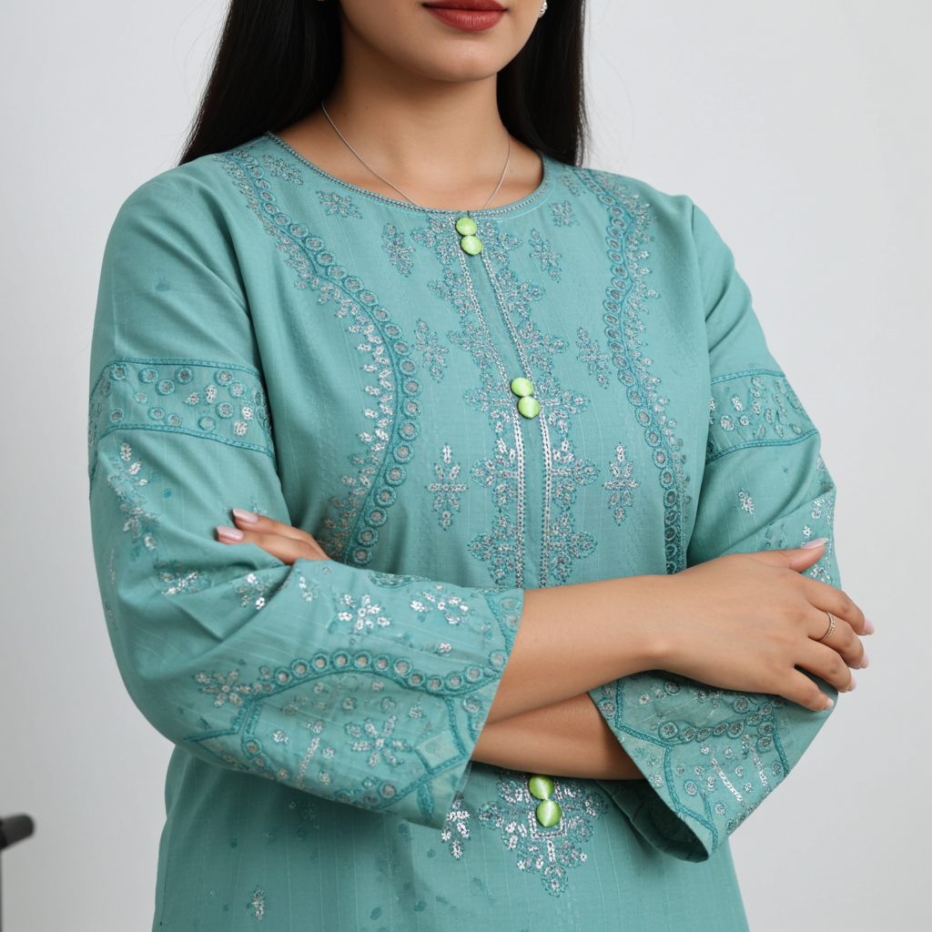 Classy and Stylish Cotton Lawn Embroidered-2 Piece Suit (ZOK-0602)