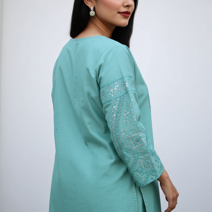 Classy and Stylish Cotton Lawn Embroidered-2 Piece Suit (ZOK-0602)
