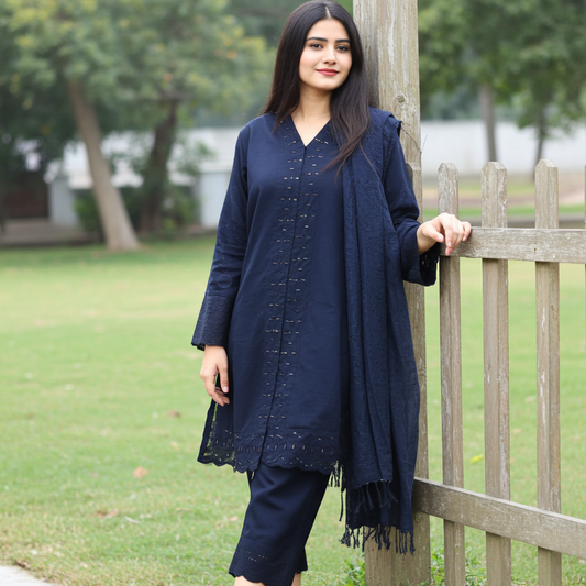 Smart and Stylish Cotton Bead Work-2 Piece Suit (ZOK-0401)