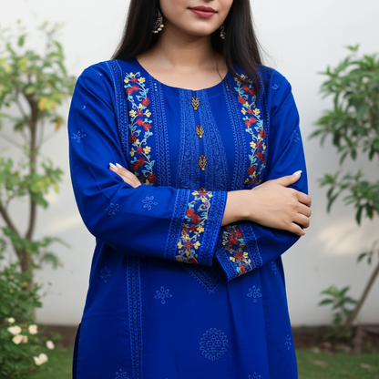 Classic and Luxury Cotton Lawn ChickenKari-2 Piece Suit (ZOK-0702)