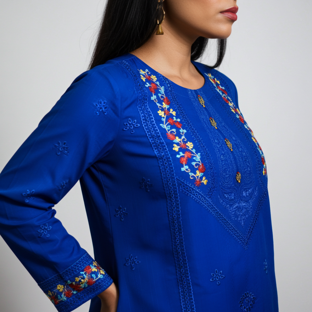 Classic and Luxury Cotton Lawn ChickenKari-2 Piece Suit (ZOK-0702)