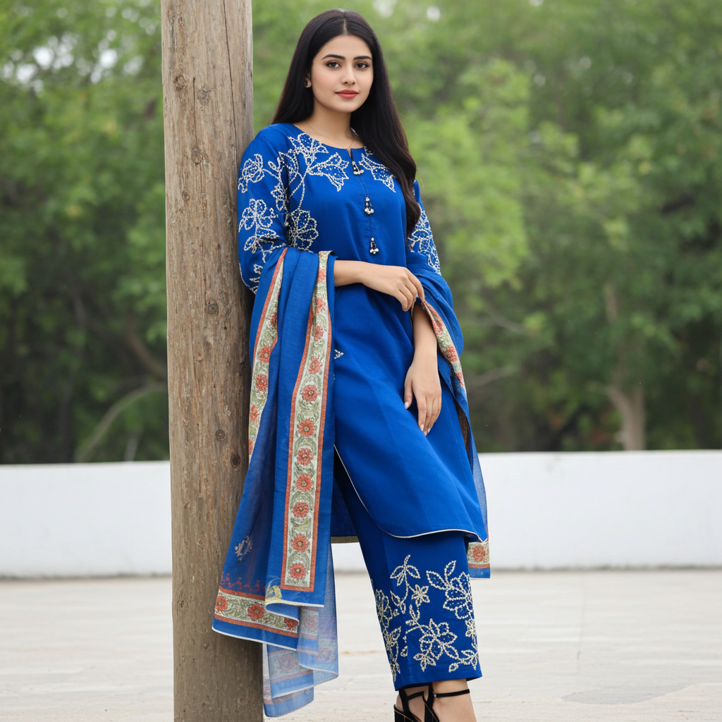 Stylish and Classic Embroidered-3 Piece Suit (ZOK-01301)