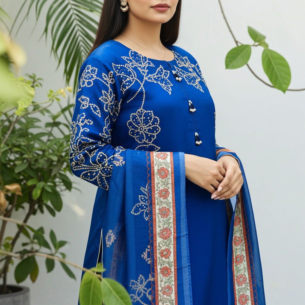 Stylish and Classic Embroidered-3 Piece Suit (ZOK-01301)
