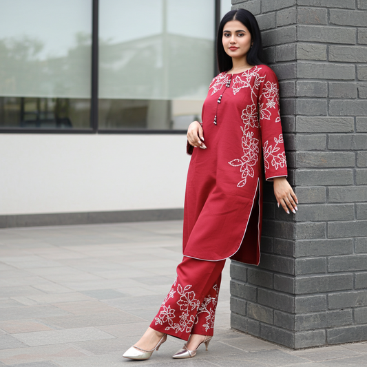 Stylish and Classic Embroidered-3 Piece Suit (ZOK-01302)