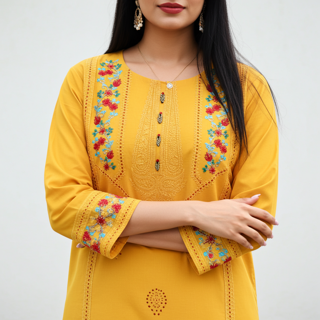 Classic and Luxury Cotton Lawn ChickenKari-2 Piece Suit (ZOK-0701)