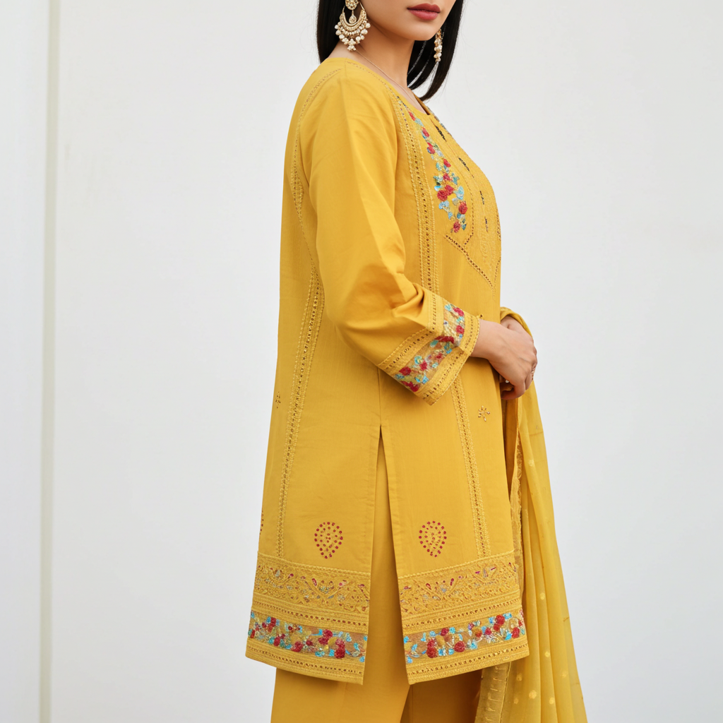 Classic and Luxury Cotton Lawn ChickenKari-2 Piece Suit (ZOK-0701)