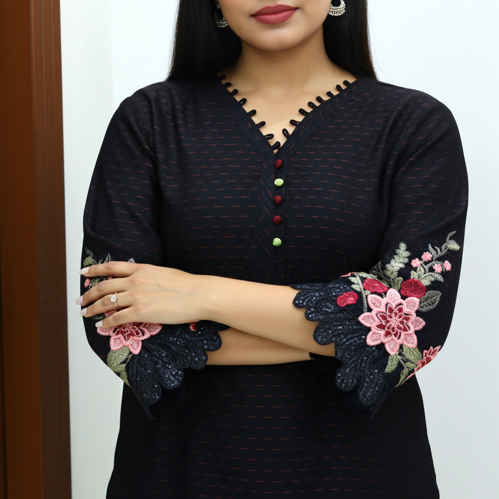 Elegant and Classic Cotton Lawn Embroidered-3 Piece Suit (ZOK-0901)