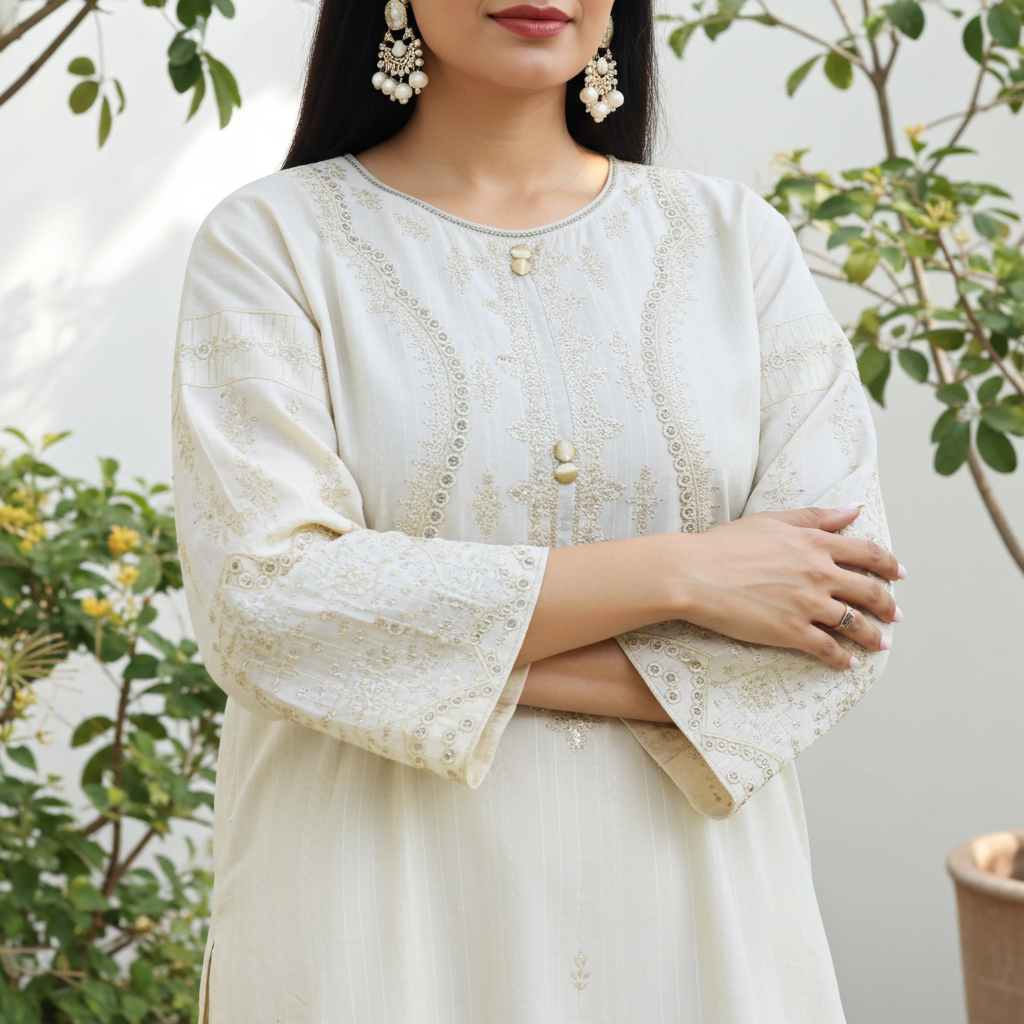 Classy and Stylish Cotton Lawn Embroidered-2 Piece Suit (ZOK-0601)