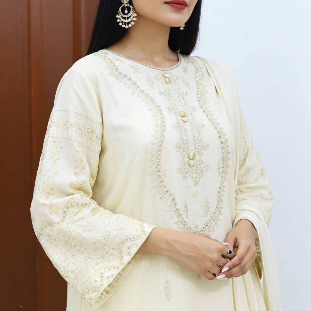 Classy and Stylish Cotton Lawn Embroidered-2 Piece Suit (ZOK-0601)