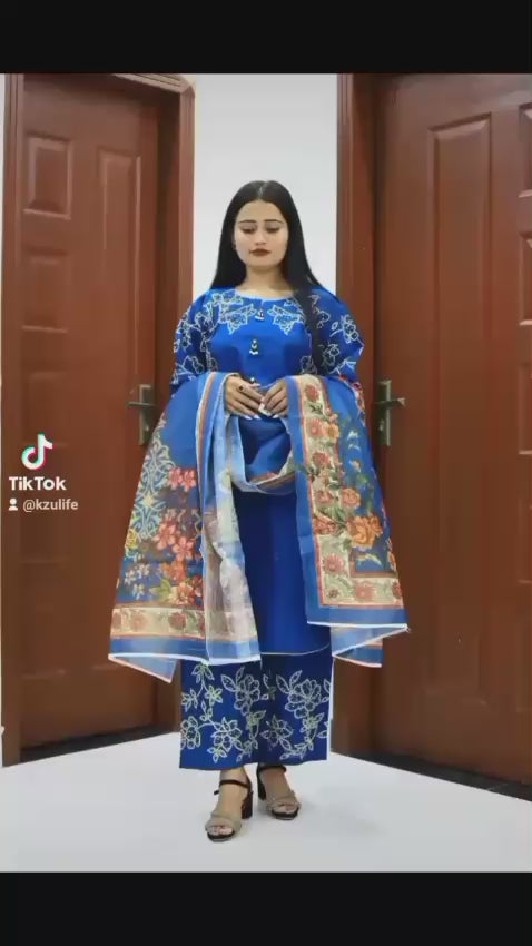 Stylish and Classic Embroidered-3 Piece Suit (ZOK-01301)
