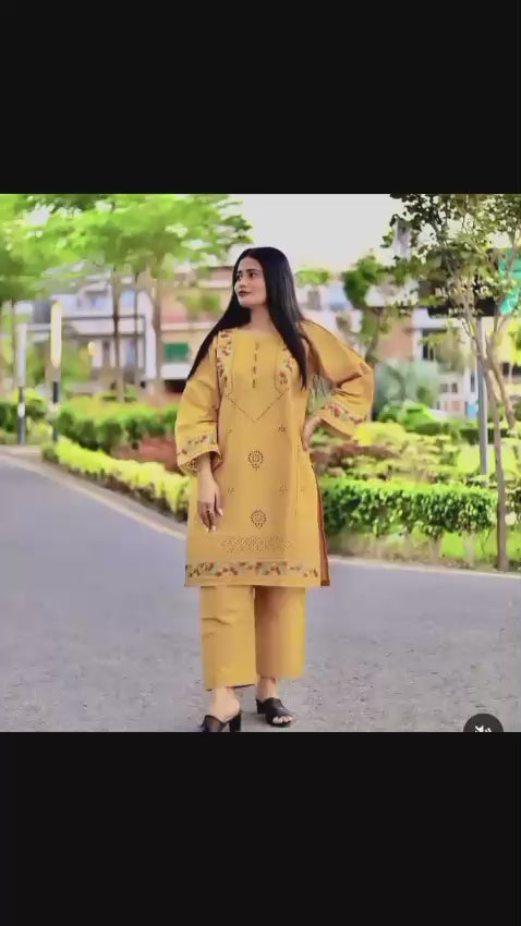 Classic and Luxury Cotton Lawn ChickenKari-2 Piece Suit (ZOK-0701)