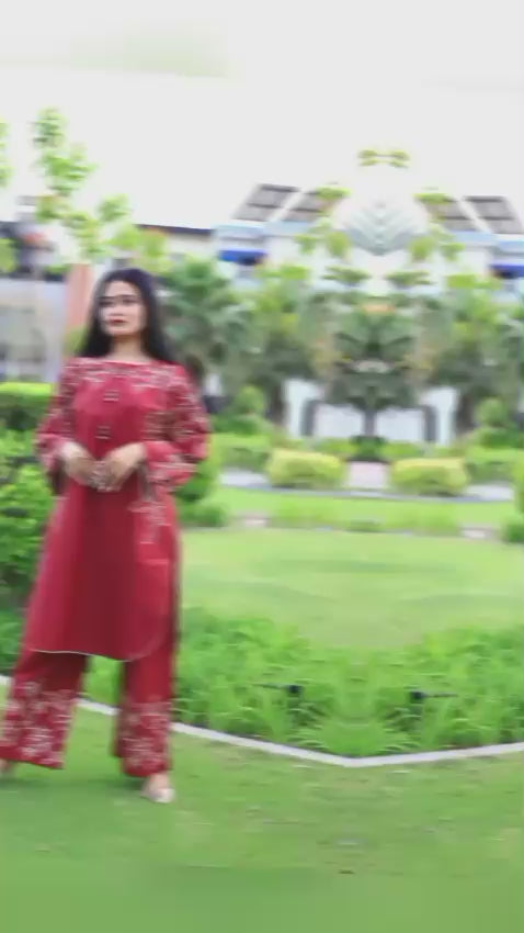 Stylish and Classic Embroidered-3 Piece Suit (ZOK-01302)