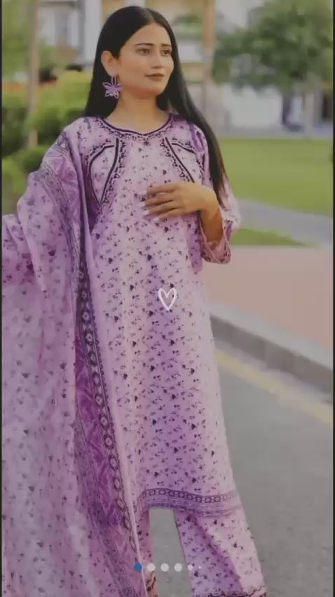 Stylish and Luxury Premium cotton lawn -3 Piece Suit (ZOK-0203)
