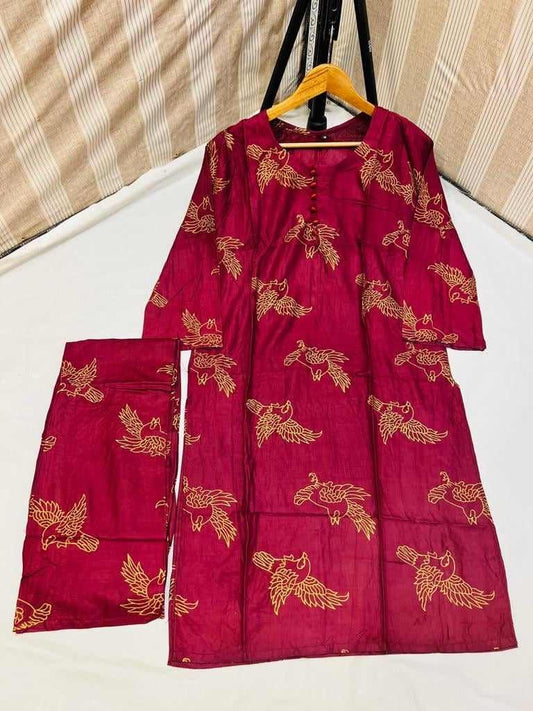 Block Print 2-Piece Suit – Sparrow Design (ZOK-0504)