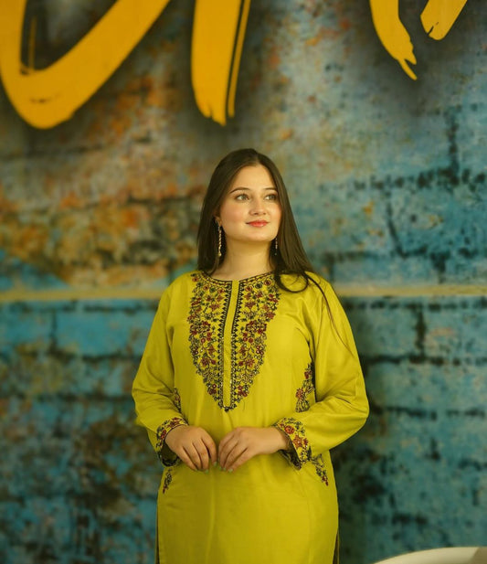 Embroidery 2-Piece Suit - Pocket Sequence (ZOK-0104)