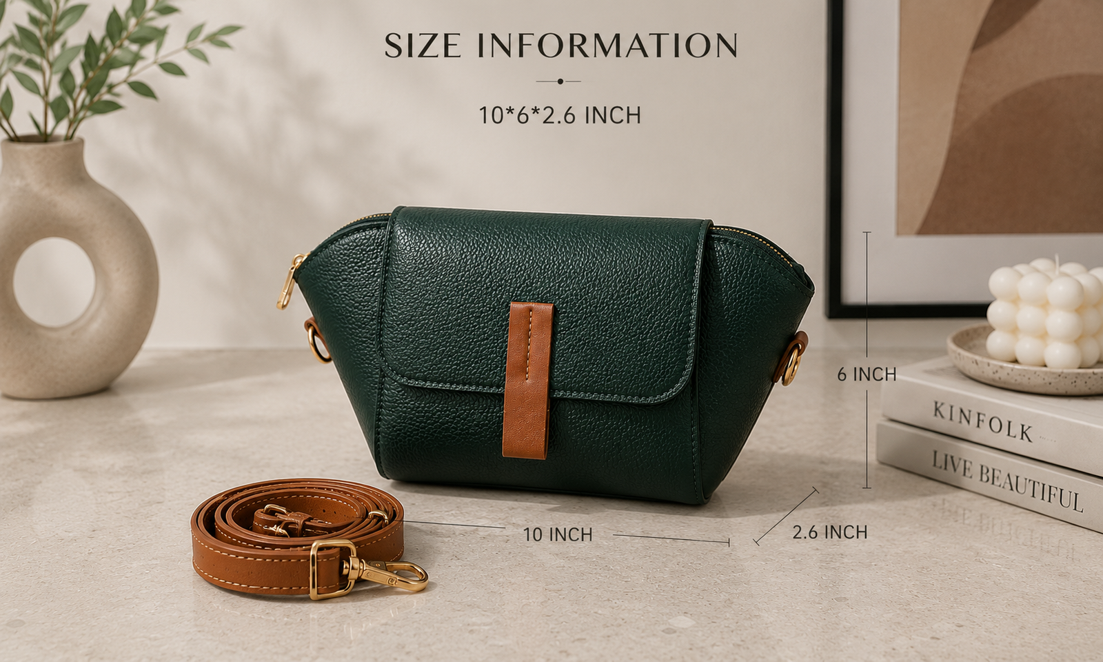 Emerald Luxe Crossbody Bag - Image 3