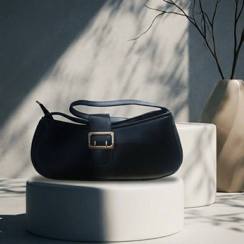 Minimalist Black Shoulder Bag - Image 2