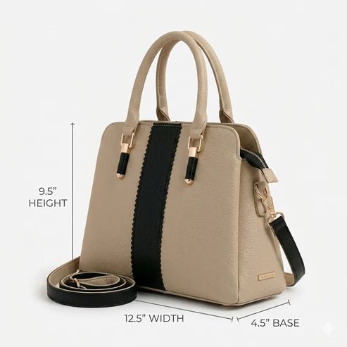 Modern Two-Tone Structured Satchel - Image 4
