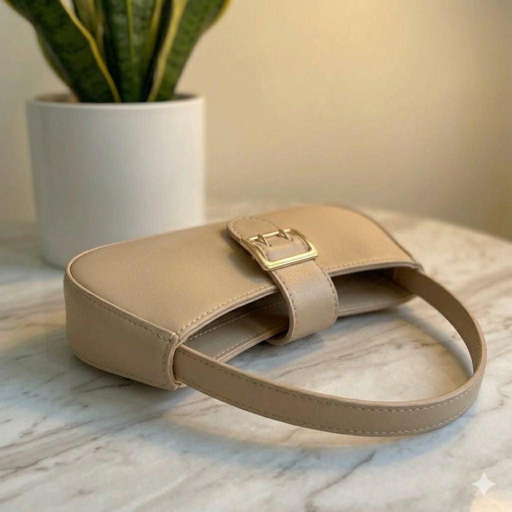 Chic Beige Shoulder Bag - Image 2