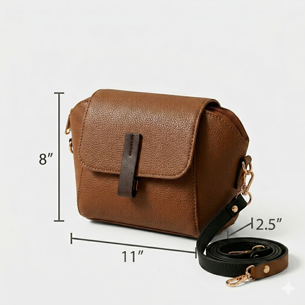 Modern Brown Crossbody Bag - Image 5