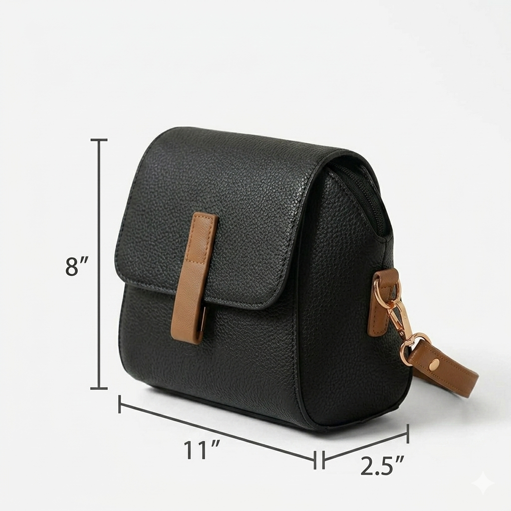 Modern Black Crossbody Bag - Image 5