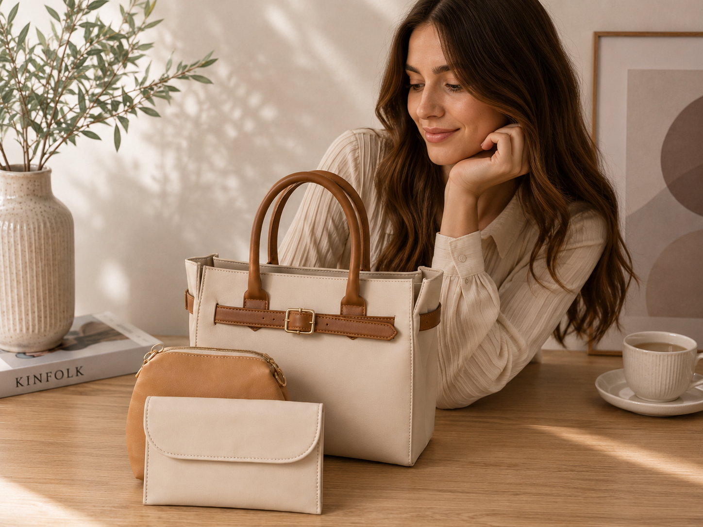 Elegant 3-Piece Women's Handbag Set - Image 3